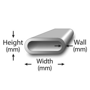 Metric Carbon Flat Oval Tube e253